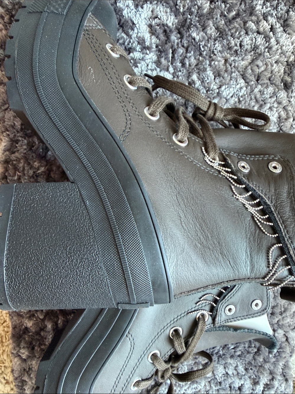 Converse Chunky Lace-Up Platform Ankle Hybrid Sneaker Boots - Brown/Black